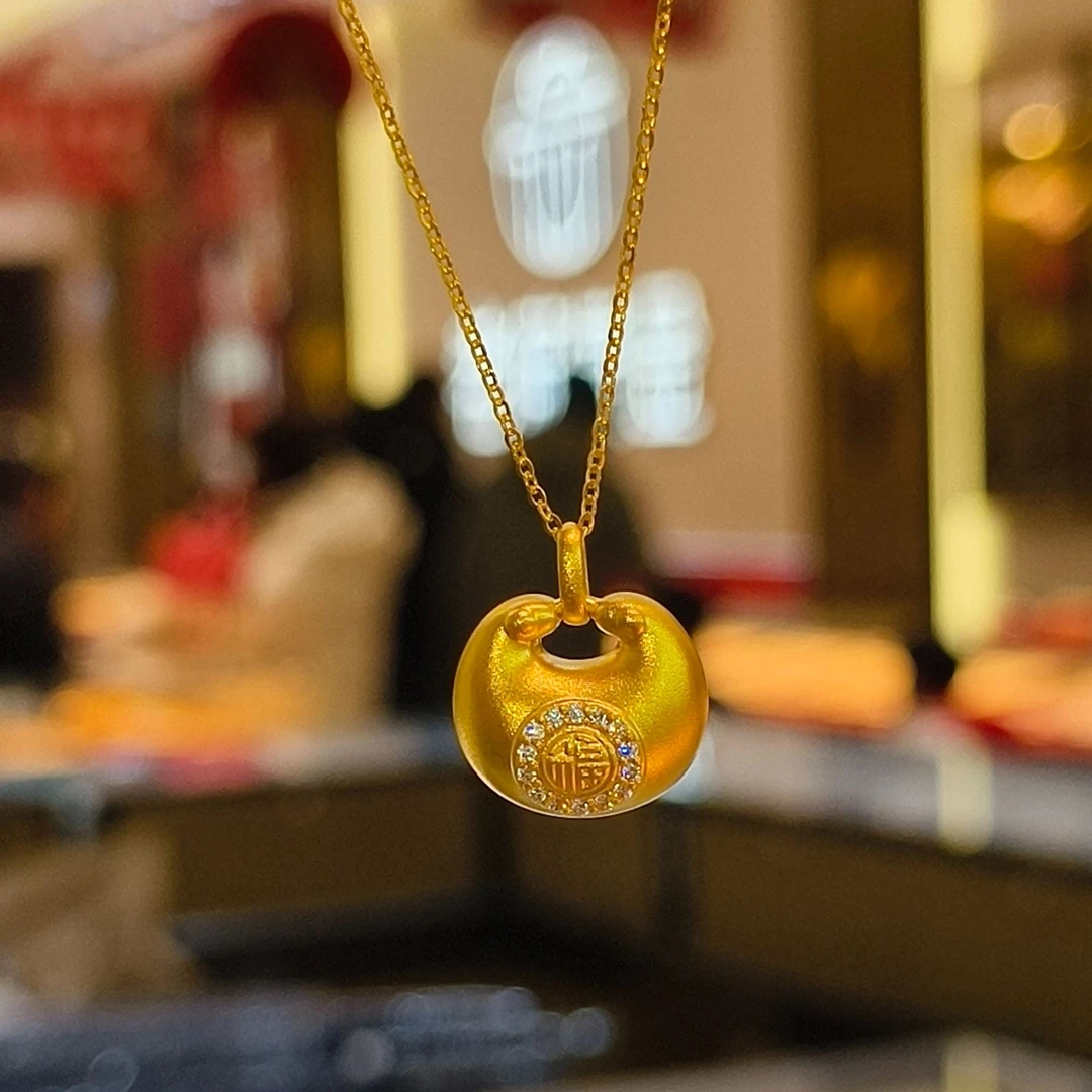老庙老庙黄金吊坠足金999小胖福古法吊坠生日元旦礼物
