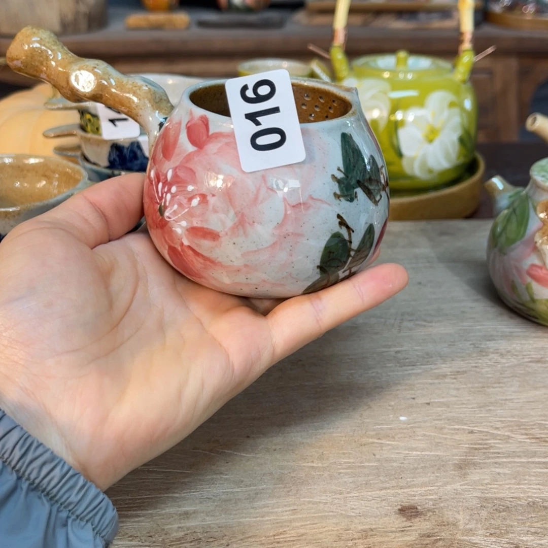 壶素浅陶瓷手工手绘