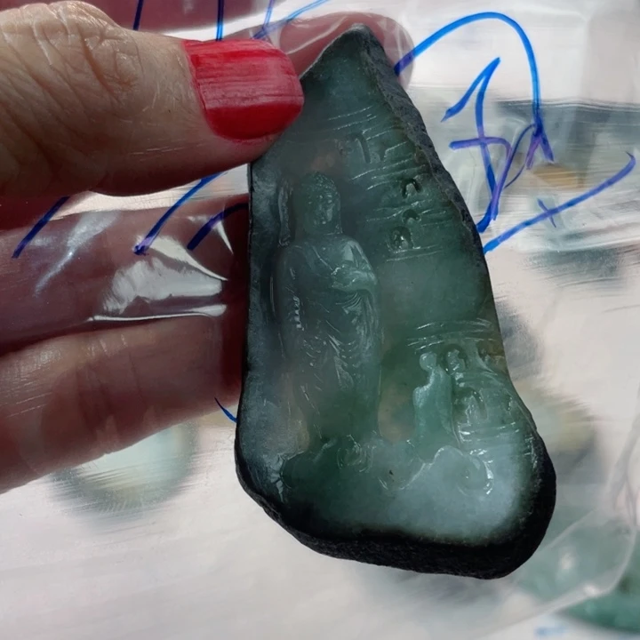 宁***锅未镶嵌定制翡翠毛货