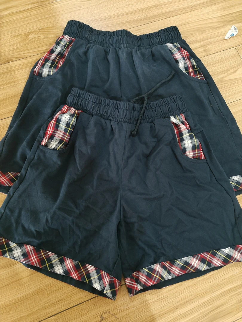 高品质不挑色儿童款纯棉格子边短裤码子可选