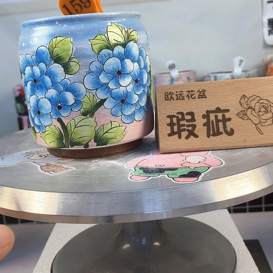 花盆紫砂红陶手绘花盆