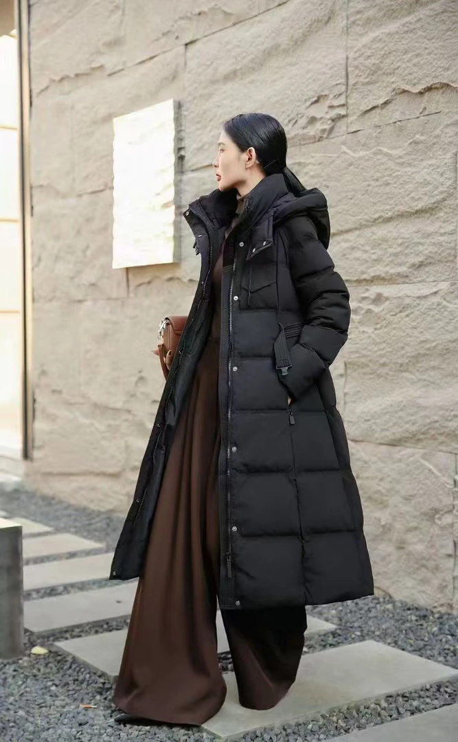 【小媛家女装2】2025新款高奢气质连帽收腰显瘦加厚过膝保暖外套