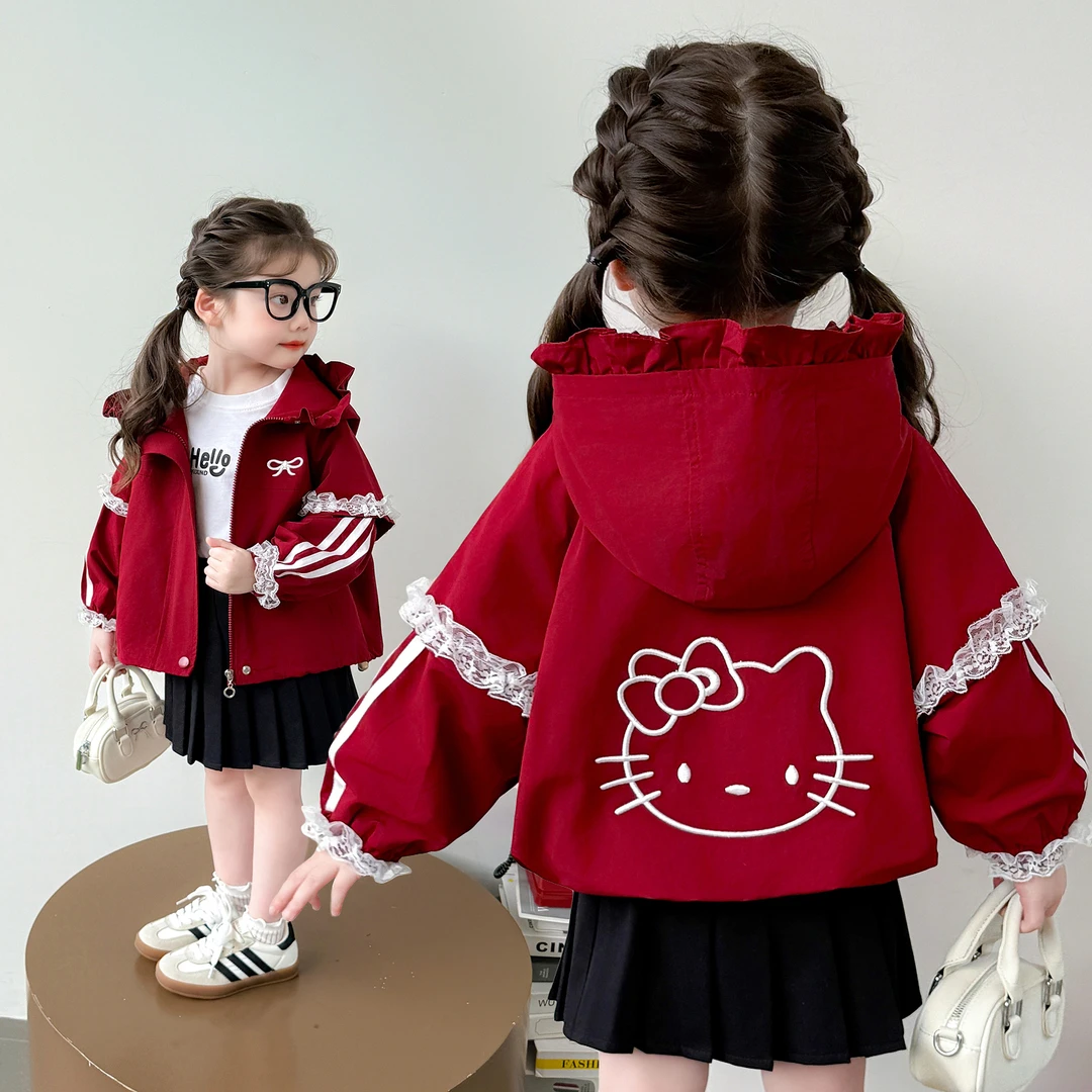 女童连帽外套秋季2025新款儿童时髦夹克女孩冲锋衣宝宝春秋款上衣