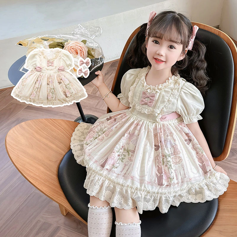 清仓洛丽塔女童公主裙夏季2025新款儿童蓬蓬连衣裙小女