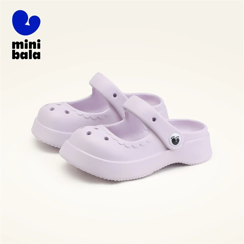 迷你巴拉巴拉儿童拖鞋夏季女童包头鞋子儿童外穿洞洞鞋防滑拖鞋