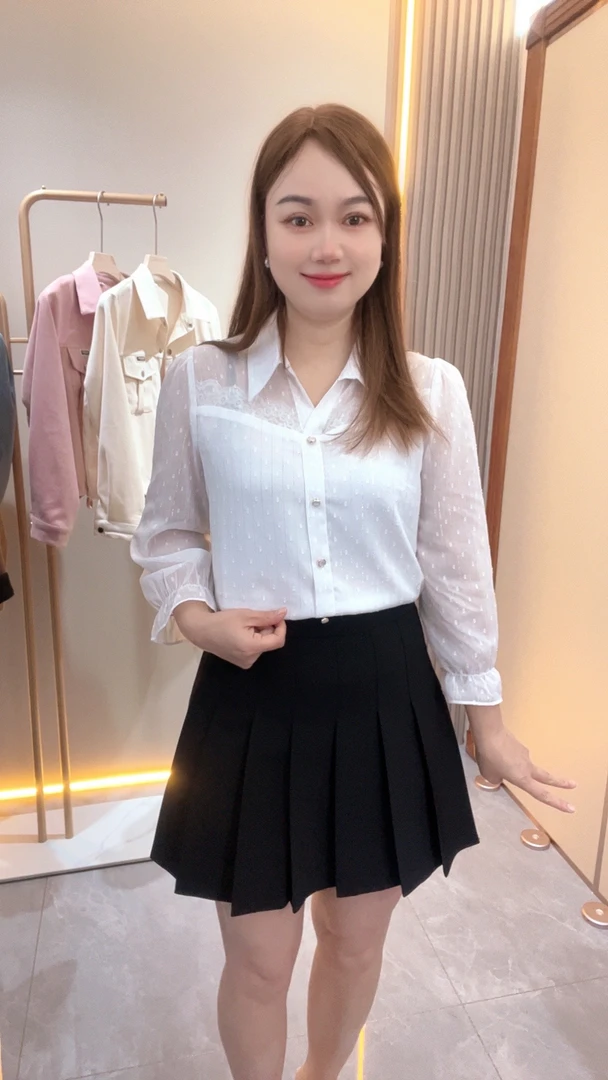 时尚气质修身显瘦百搭衬衫小个子减龄轻奢中袖衬衣