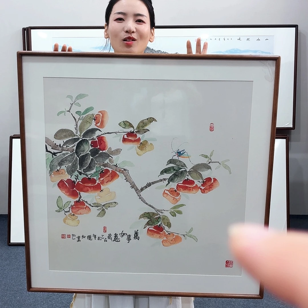 国画手绘作品80×80尺寸