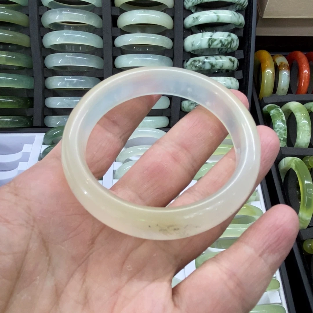 岫玉未镶嵌手镯55.5