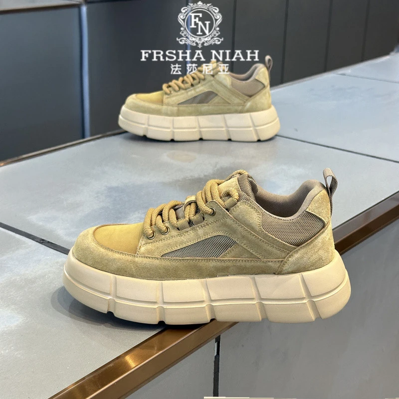 法莎尼亚酷帅板鞋冬季新款加绒保暖棉鞋男士厚底增高户外运动鞋男