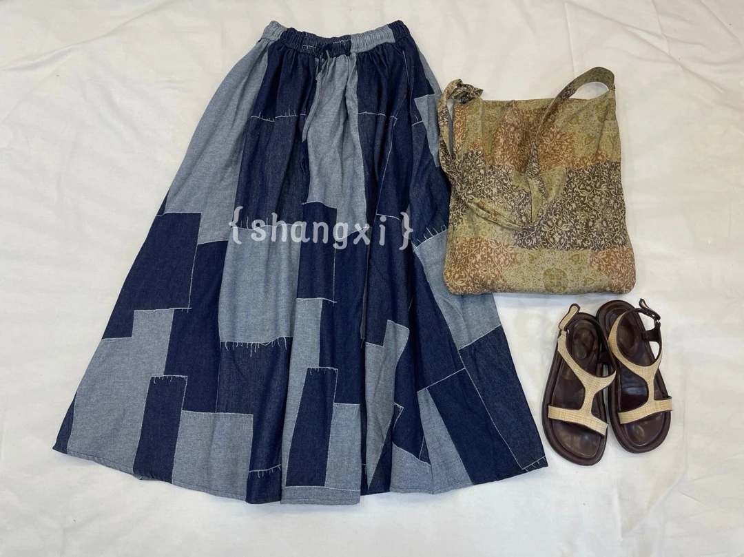 叨叨推荐款 YQ#9088#牛仔拼接半裙（春季新款）XX