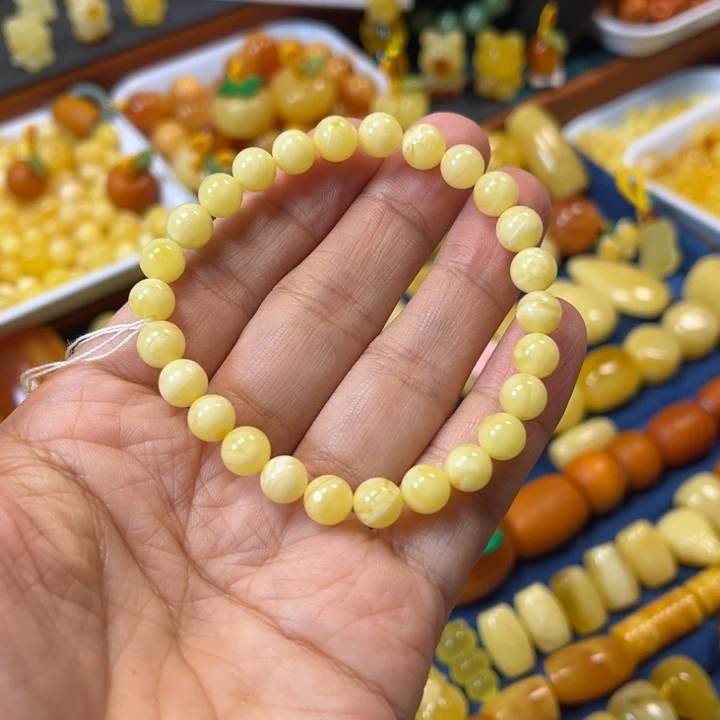 琥珀未镶嵌裸石卡7浓蜡手串精工微瑕