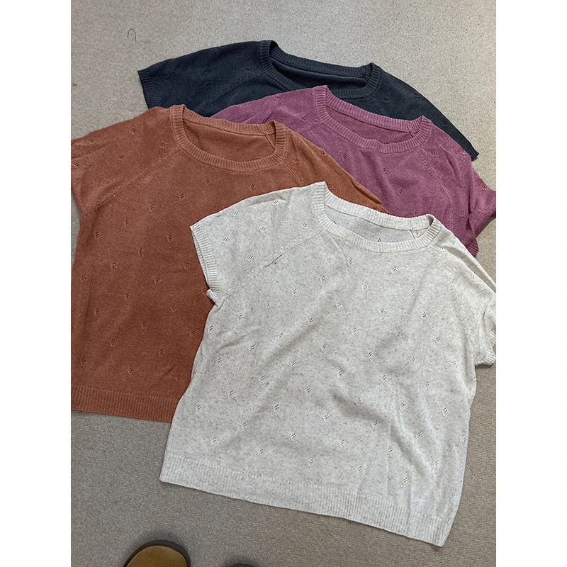 DaoZi/丹丹 钩花针织圆领短袖衫 68001