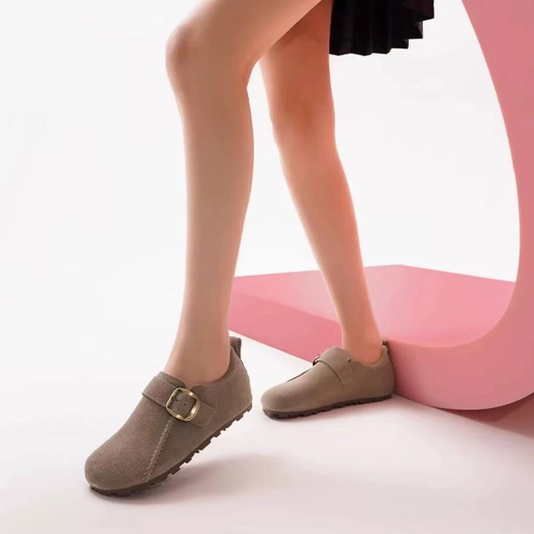 C5382 沙色 休闲勃肯鞋女2025春秋新款百搭软底平底通勤复古