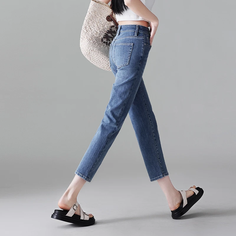 索菲丝尔夏季九分小脚牛仔裤时髦流行高腰显瘦百搭女薄款522030
