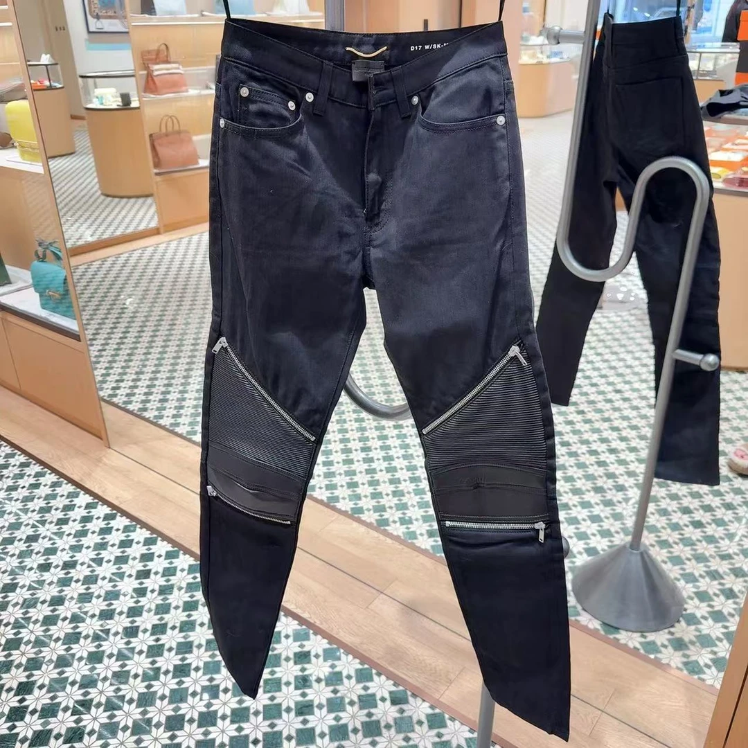 99新 YSL/圣罗兰 黑色牛仔裤 27码