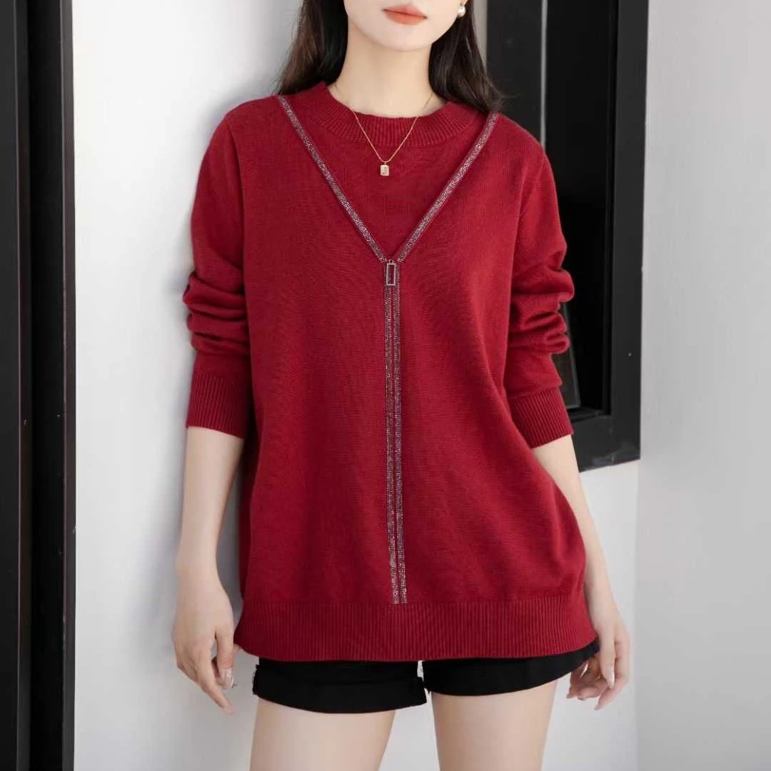 清货甩卖 《风之信》半高领套头洋气纯色时尚宽松打底衫 88102#