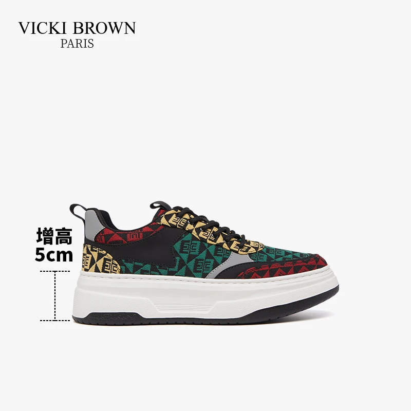 VICKI BROWN轻奢男士男鞋时尚百搭潮流厚底增高鞋低帮休闲鞋潮鞋