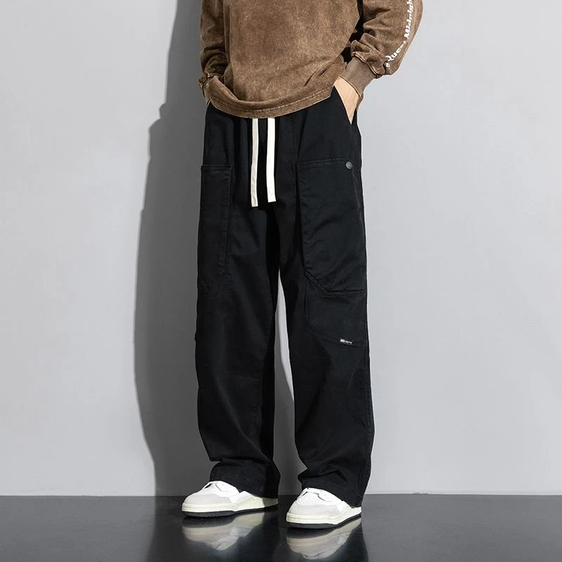 休闲裤cityboy工装裤男士复古秋冬宽松直筒裤纯棉长裤阔腿裤