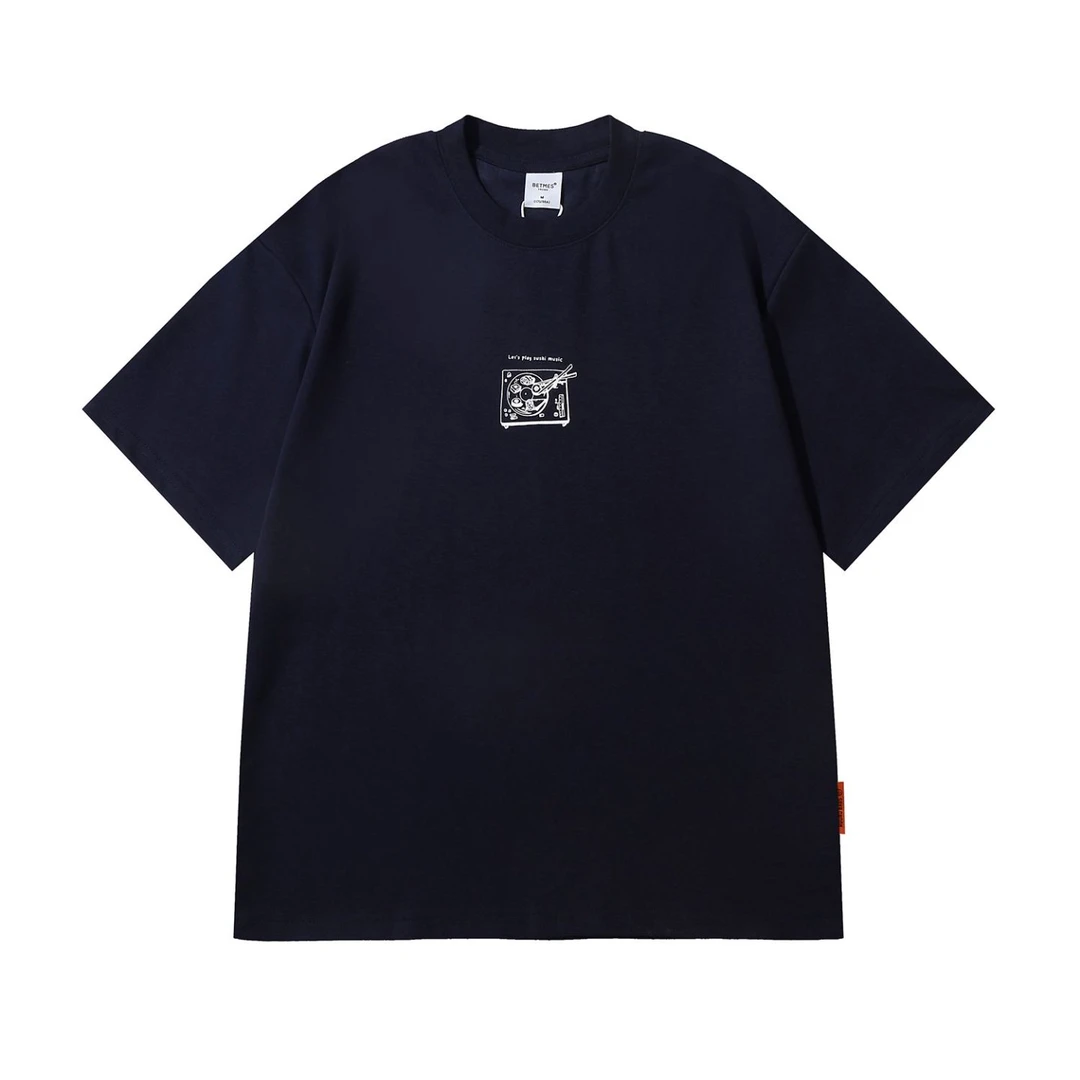 夏季重磅棉宽松时尚T恤潮流男士日系韩版国潮短袖GW24013