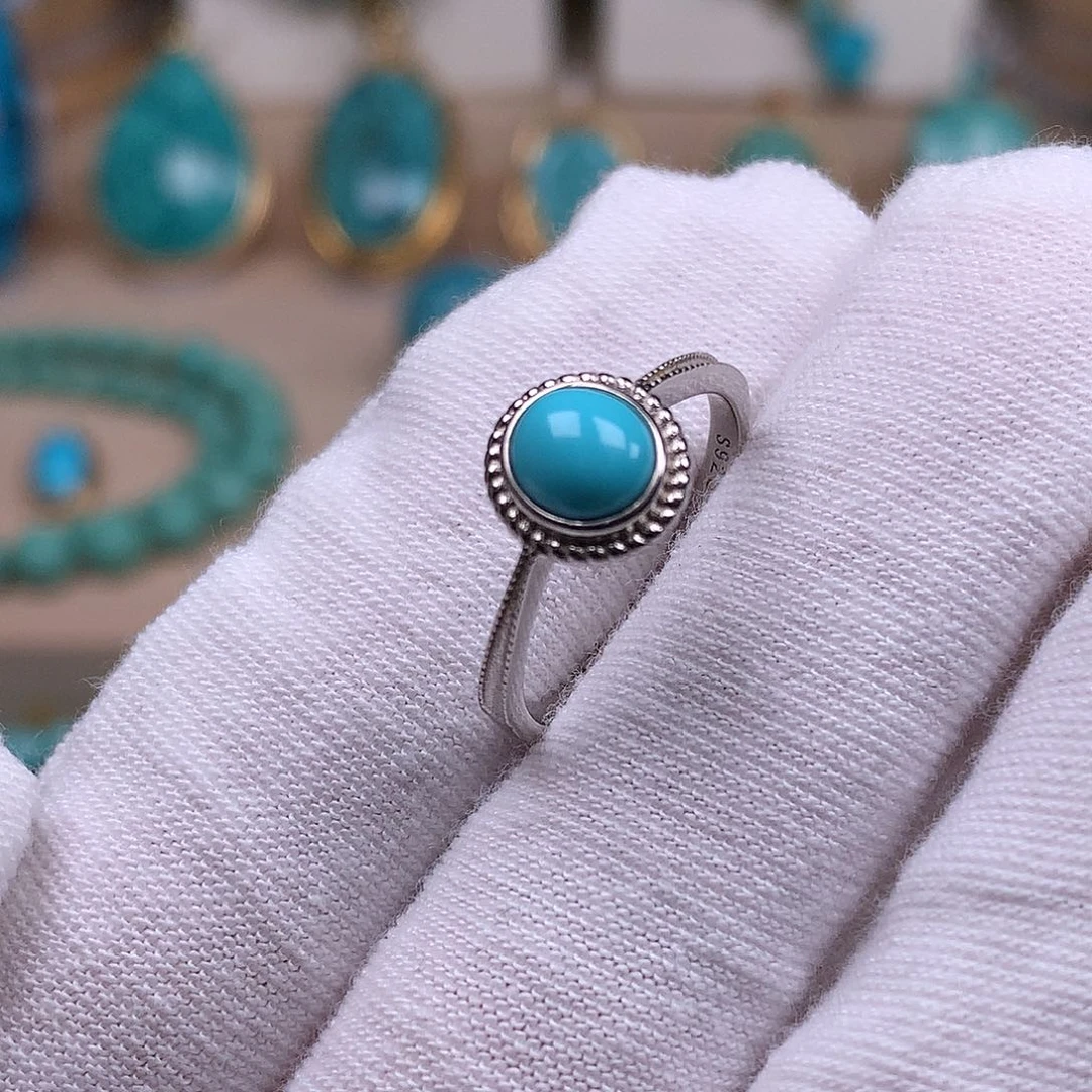 绿松石银S925镶嵌珠宝奇石