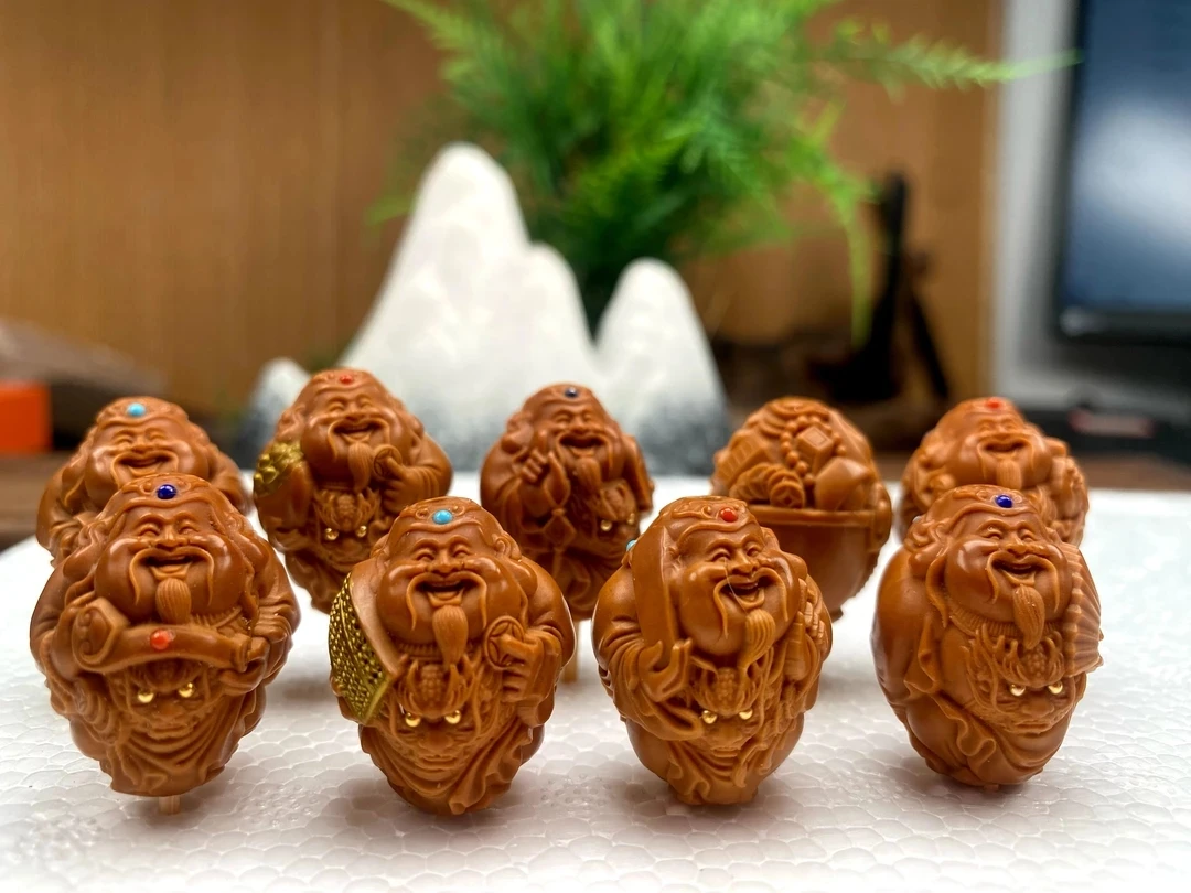 汇恒，豪镶八方来财橄榄核雕手串