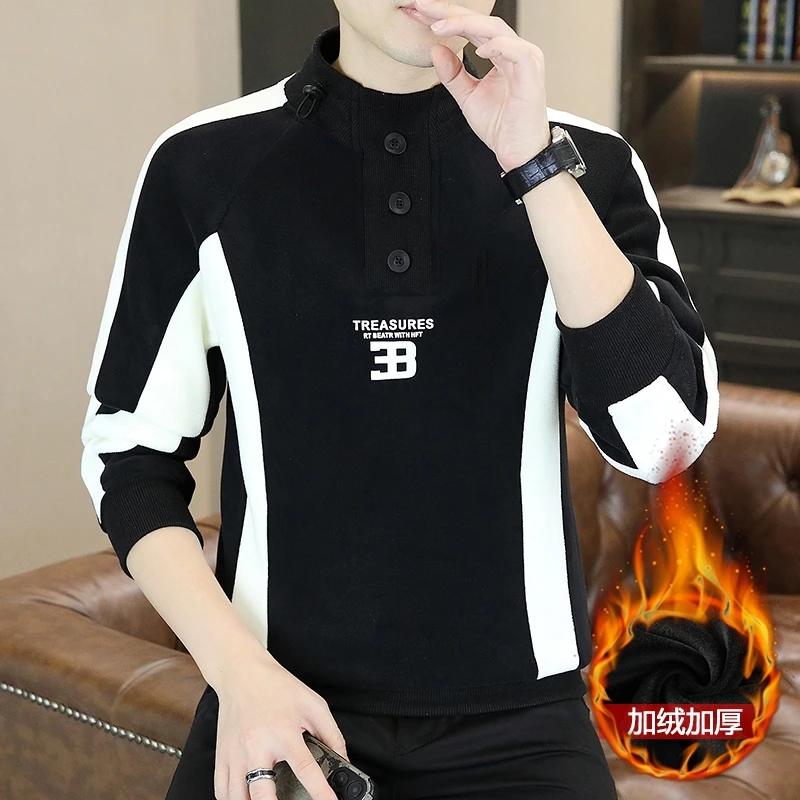 2025秋冬男士主推新款双面奥粒绒高领卫衣加绒加厚官方正版卫衣男