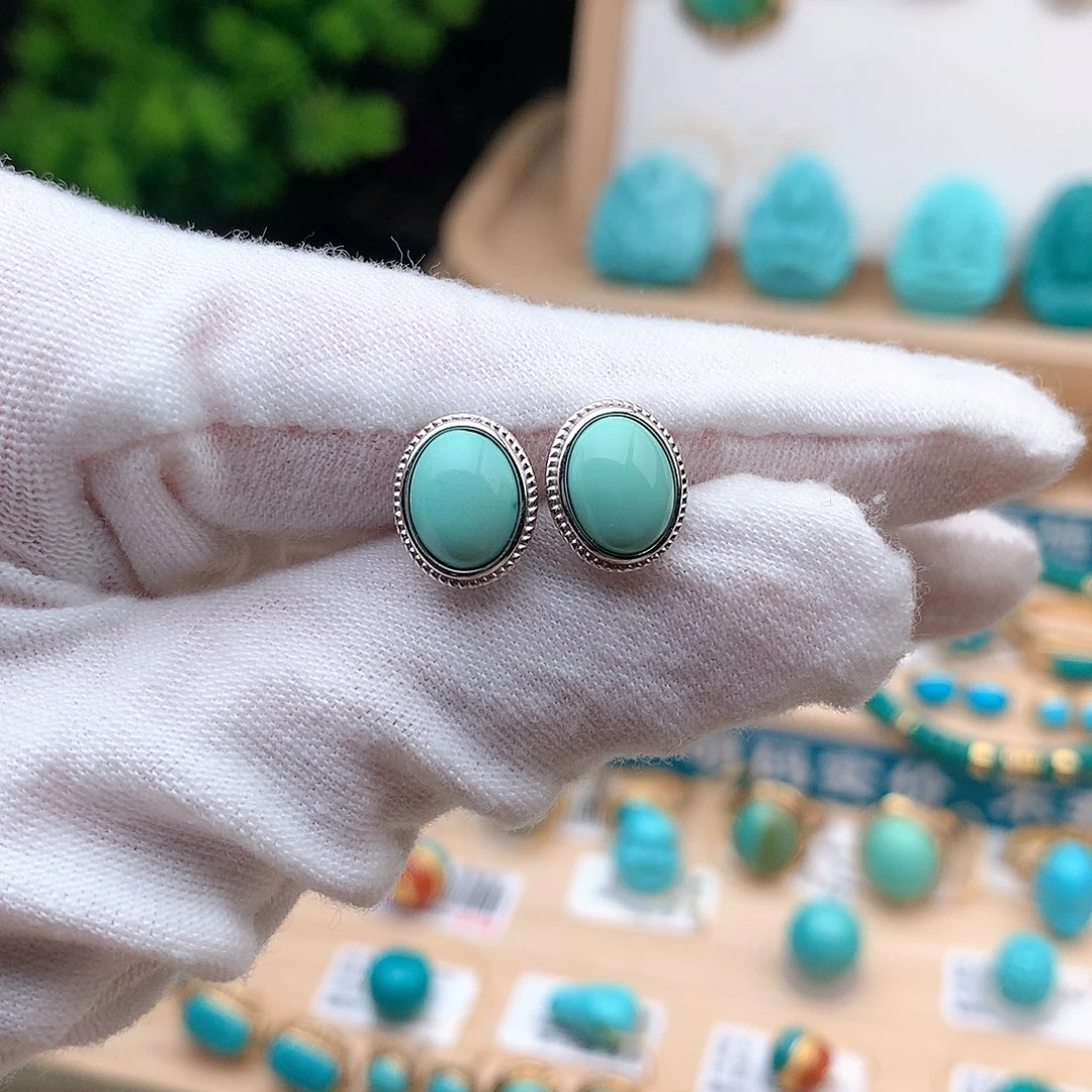 绿松石珠宝奇石银S925镶嵌