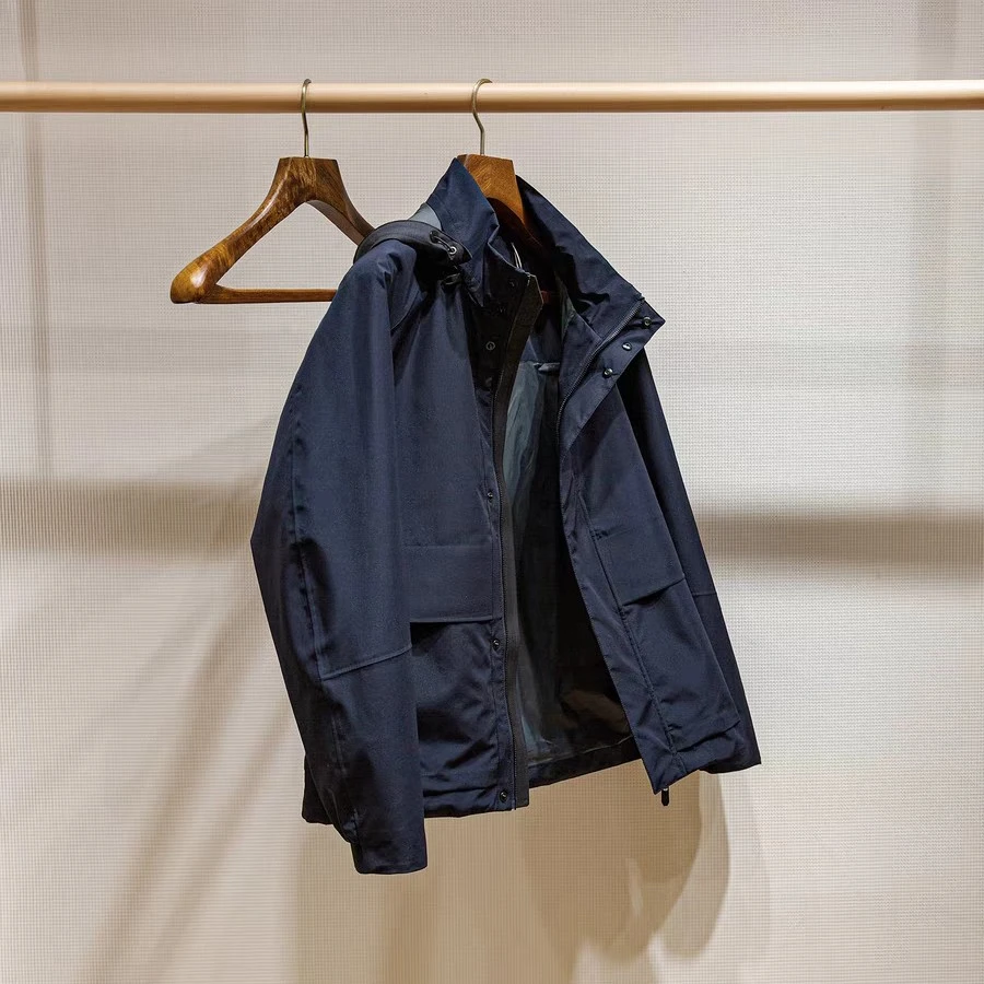 Z*杰家25春季新款高奢男士连帽防风防水户外压胶夹克外套2347