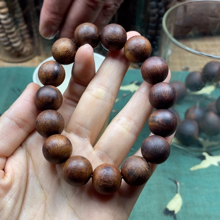 降真香手串/手链邓**爱海南小叶密结绿油1.5单圈沉水