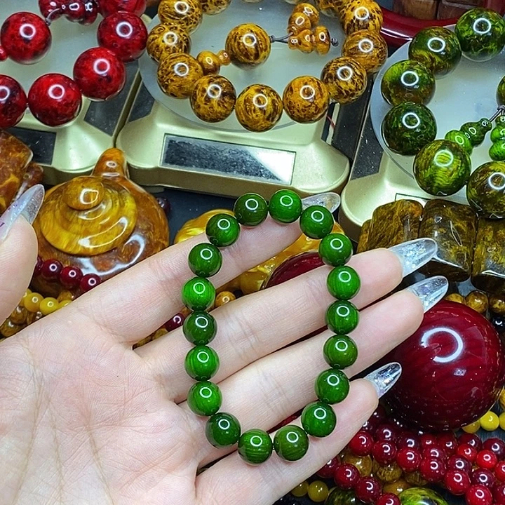 松木琥珀木文玩手串