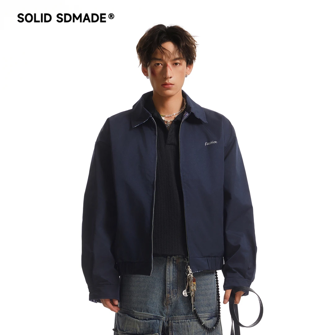 SOLID SDAMDE 美式休闲双面穿翻领夹克男女秋季潮牌复古工装外套