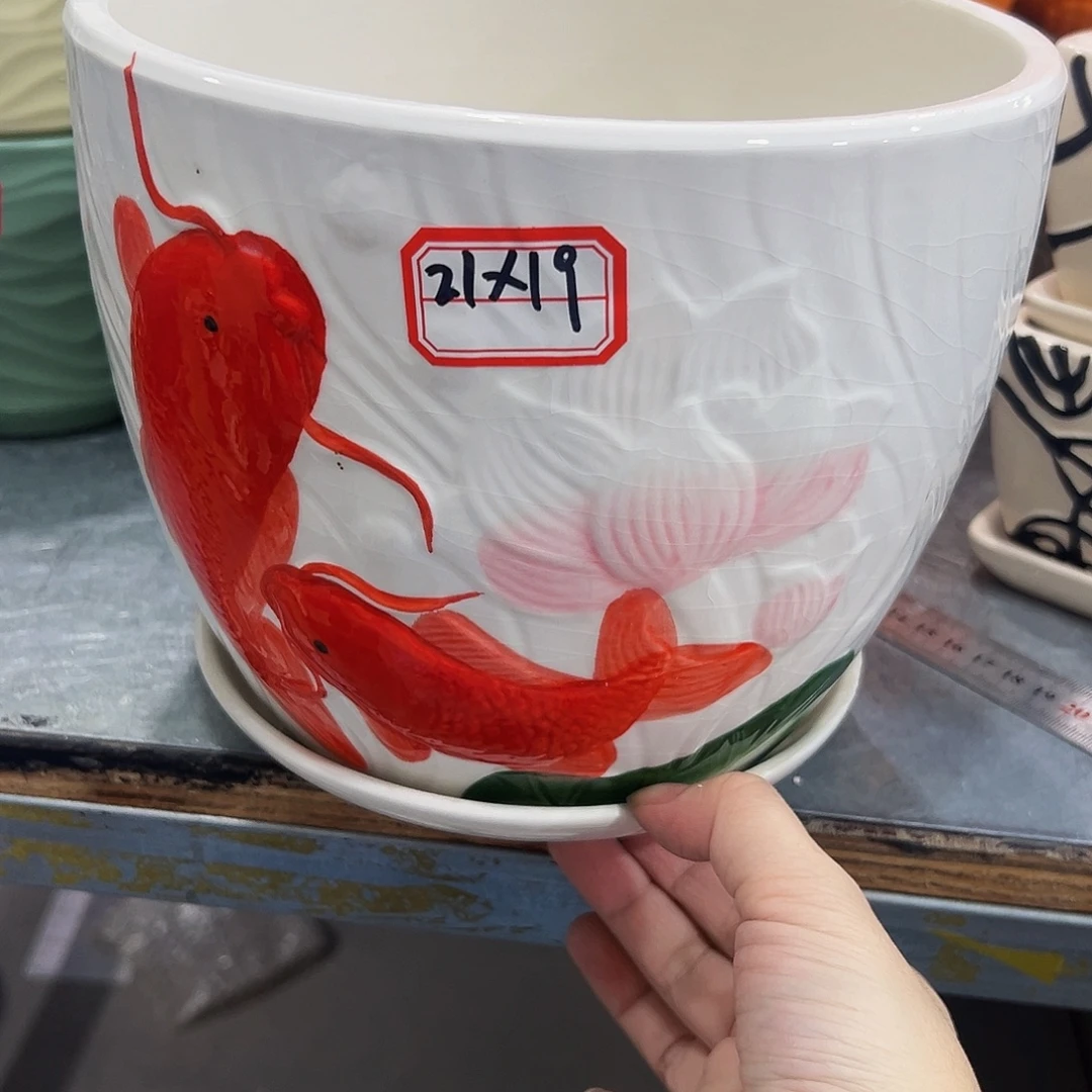 外贸尾单陶瓷花盆凑10米包邮