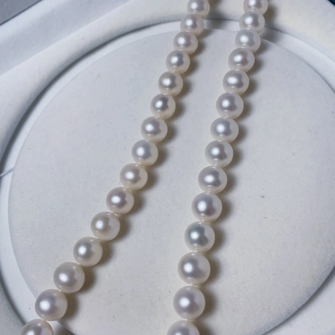 淡水珍珠银S925镶嵌颈饰10-11