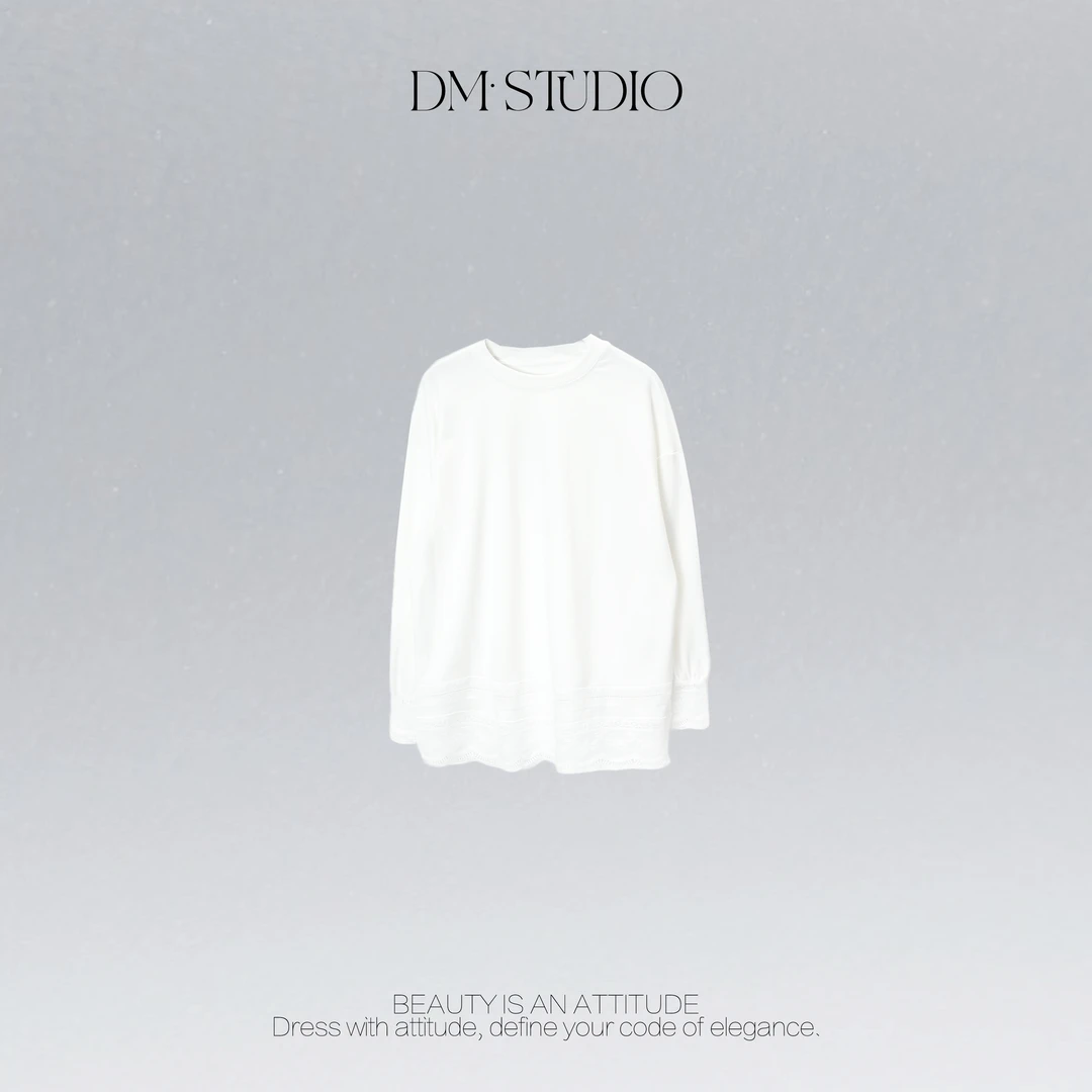 DEDM•STUDIO/气质圆领显瘦精致感镂空蕾花休闲上衣2510CS/615076