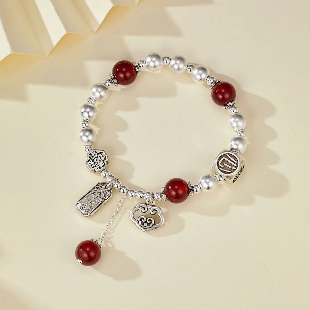 新中式开运转运珠心想事成平安喜乐古法新中式古风手链百搭