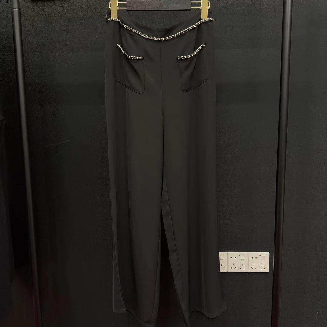 休闲风休闲裤阔腿裤舒适女士时尚套装西装裤子百搭1-KZ-02