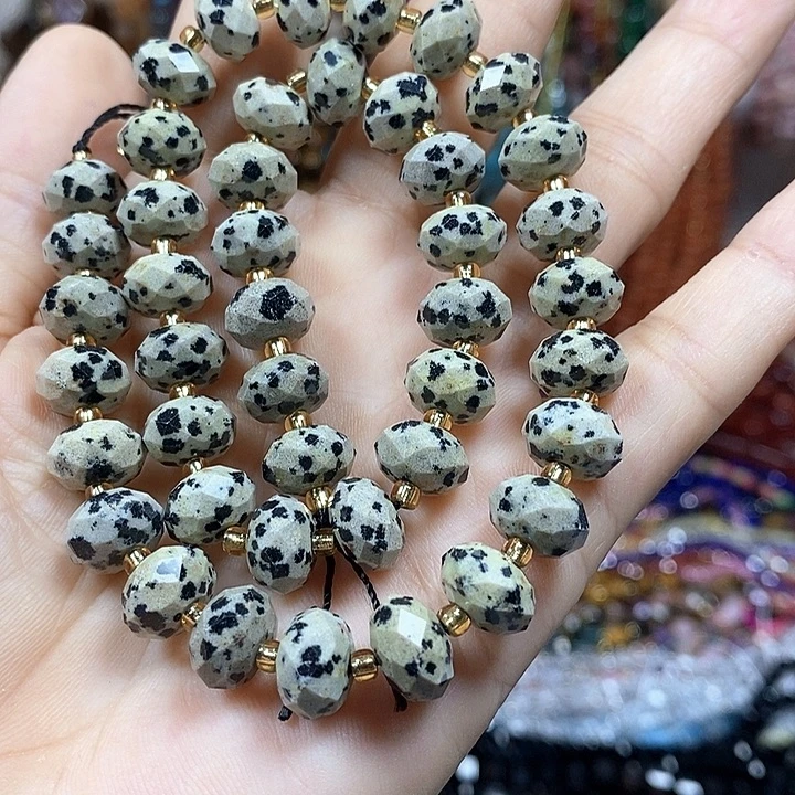 玛瑙/玉髓未镶嵌珠宝半成品天然斑点石切面卡10mm