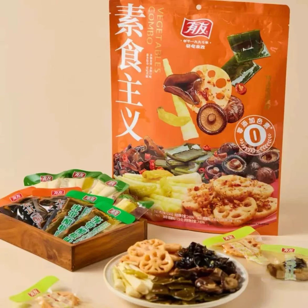 有友素食主义内含山椒笋尖莲藕海带香菇木耳多重口味零食7月到期