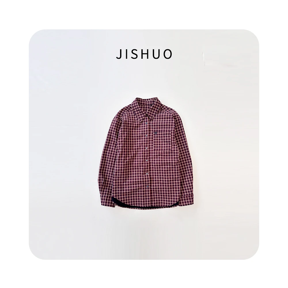 冬季加绒加厚女款格子衬衫长袖红色格子衬衣时尚百搭