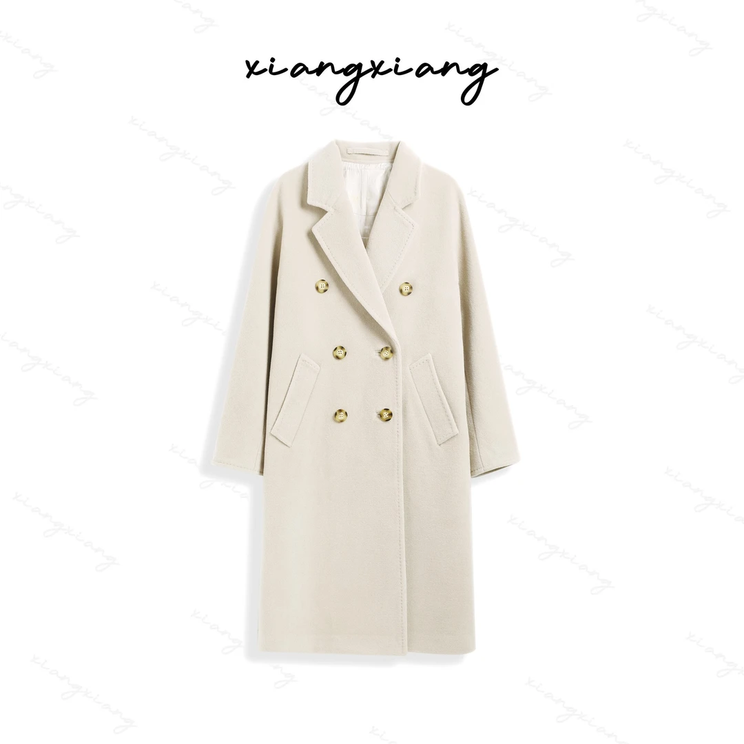 【香香专属】‘铂柔兔绒’101801经典款双排扣兔绒大衣时尚大气简约