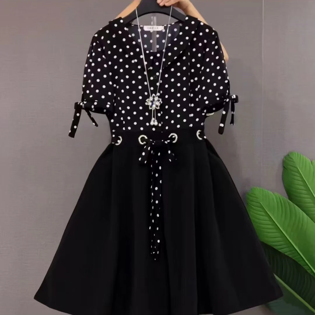 176-2025年夏季新款时尚显瘦设计感拼接连衣裙