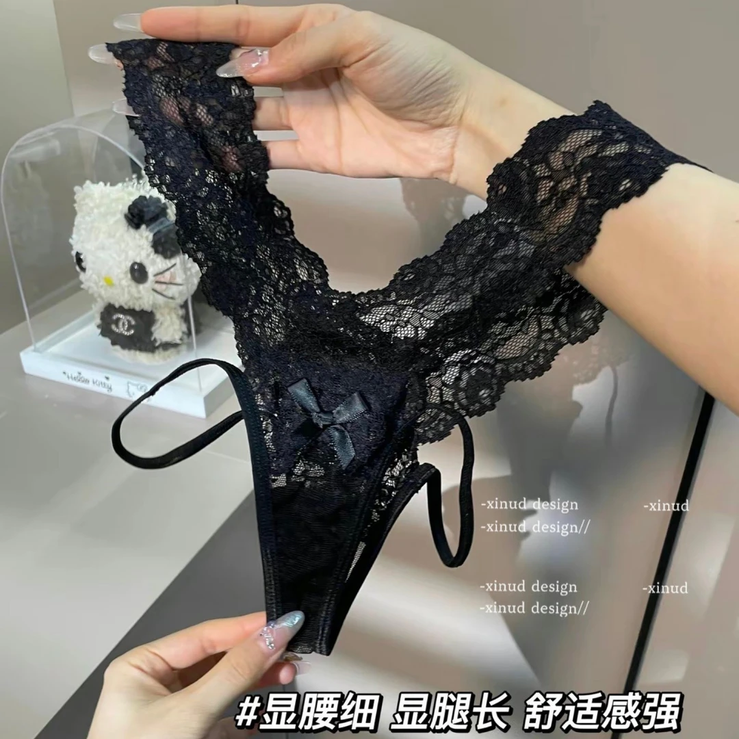 黑色性感蕾丝内裤女士薄款裆性感显瘦低腰少女三角裤辣妹显腿长