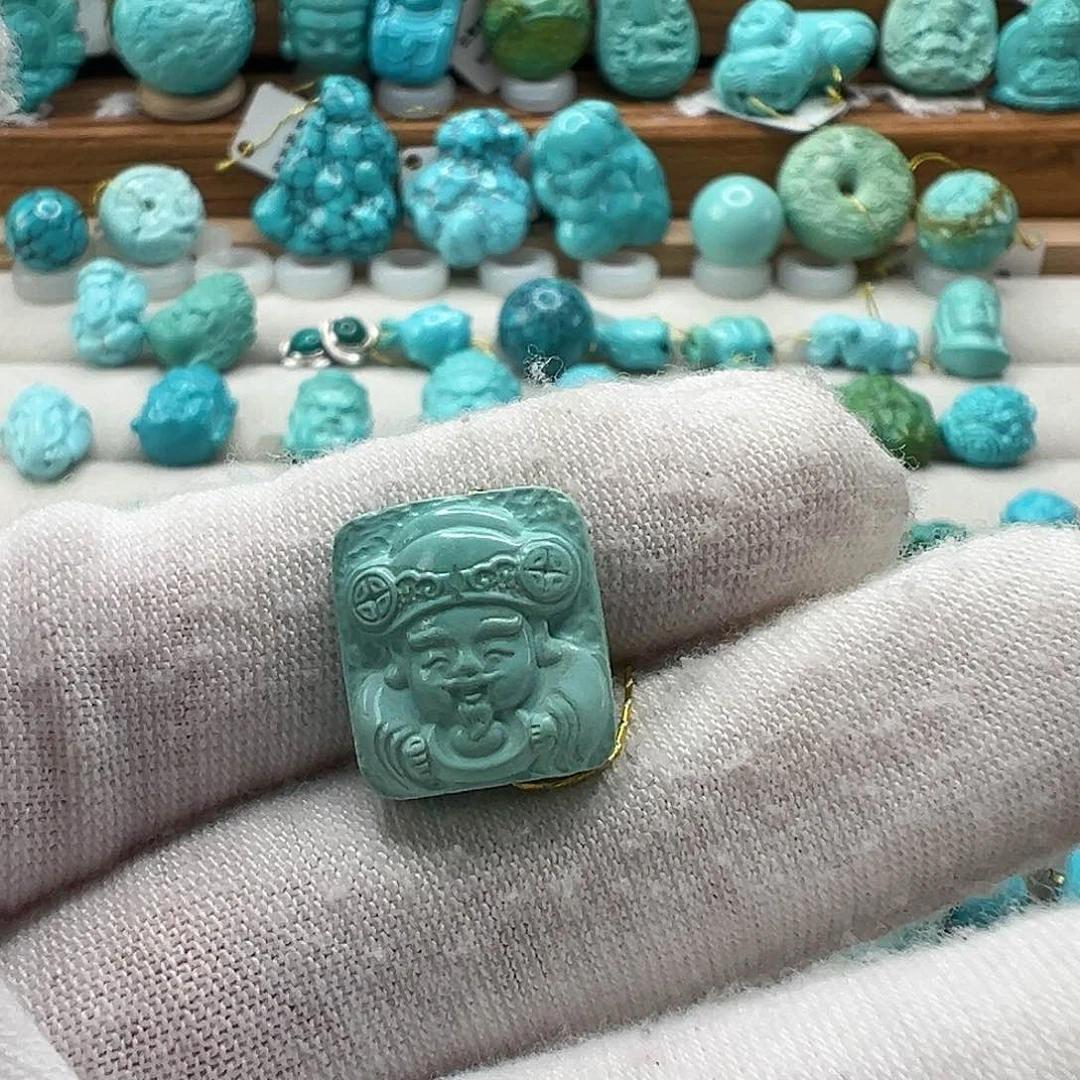 绿松石财神爷 未镶嵌