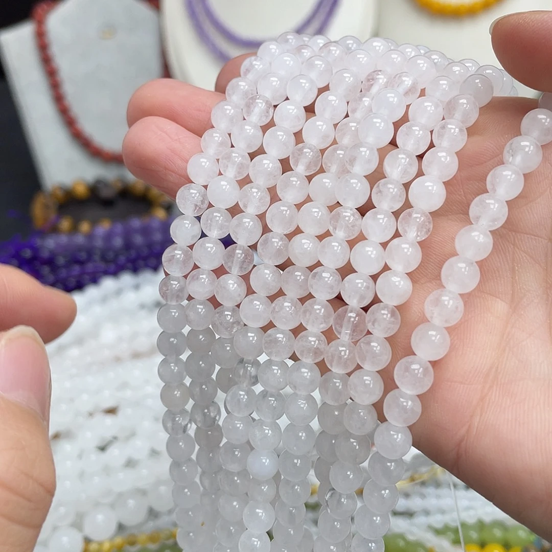 玛瑙/玉髓未镶嵌半成品白玉6m散珠