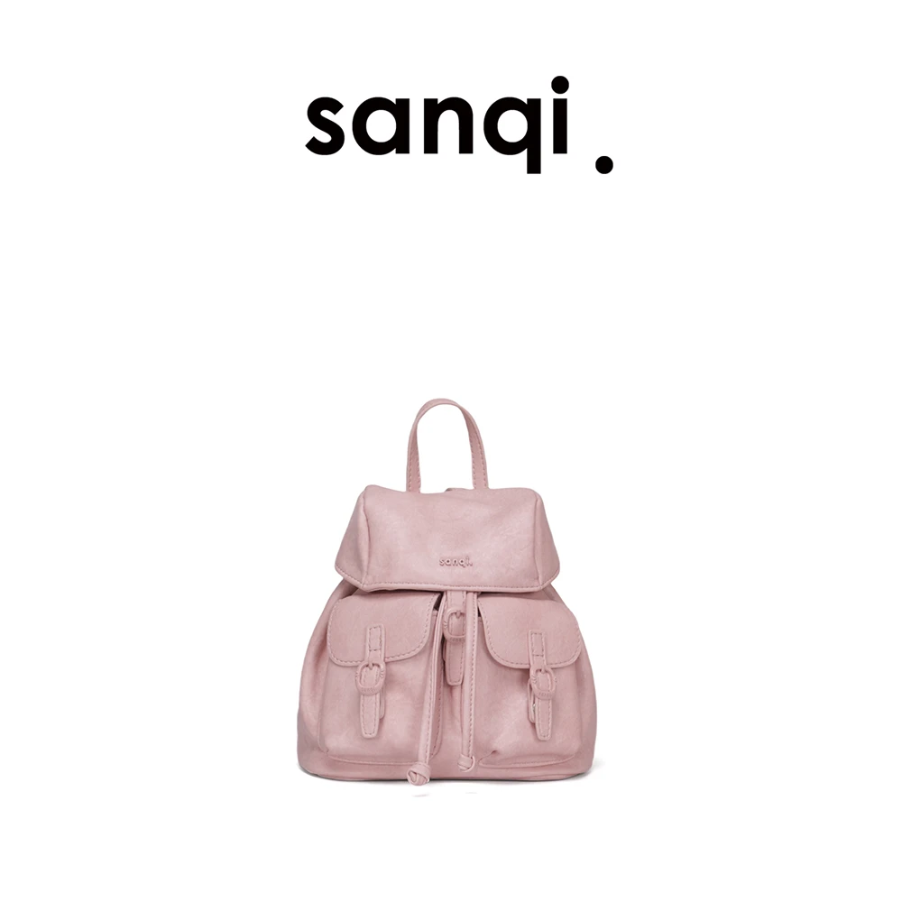 【水蜜桃2693】sanqimtime小叁七2693#时尚百搭双肩背包抽绳小背包