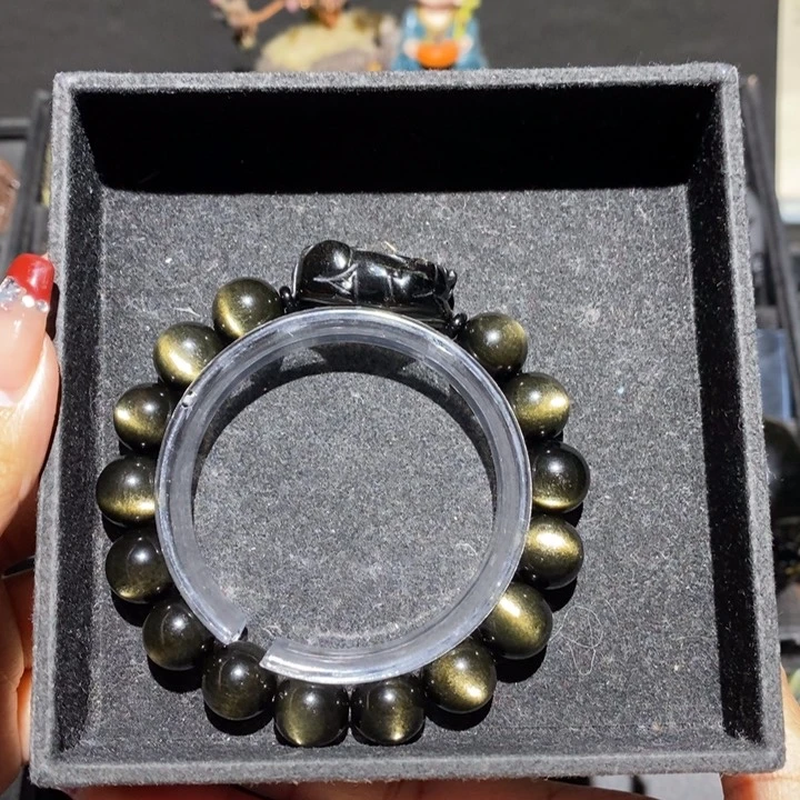 黑曜岩手链未镶嵌安***U