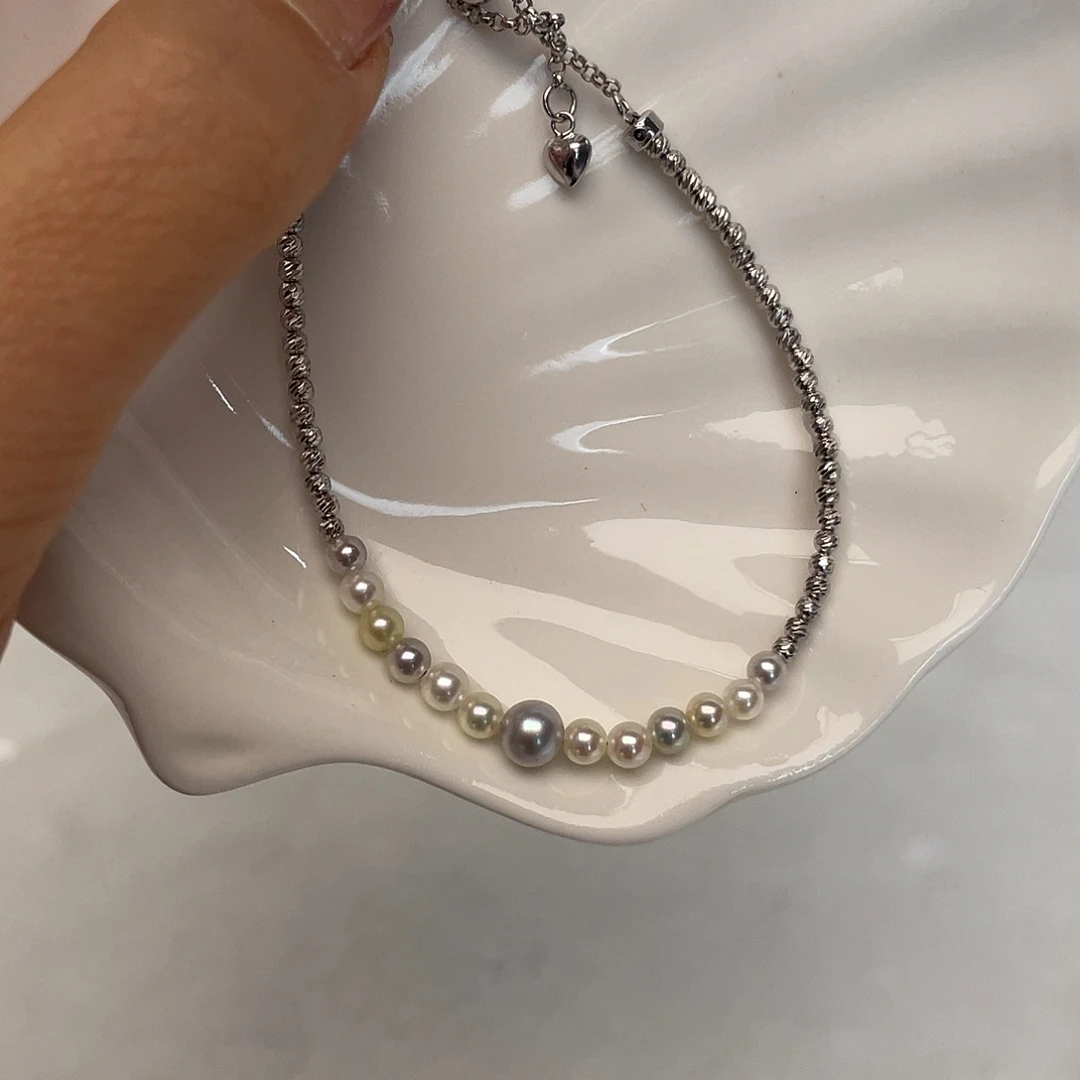 海水珍珠手绳银S925镶嵌