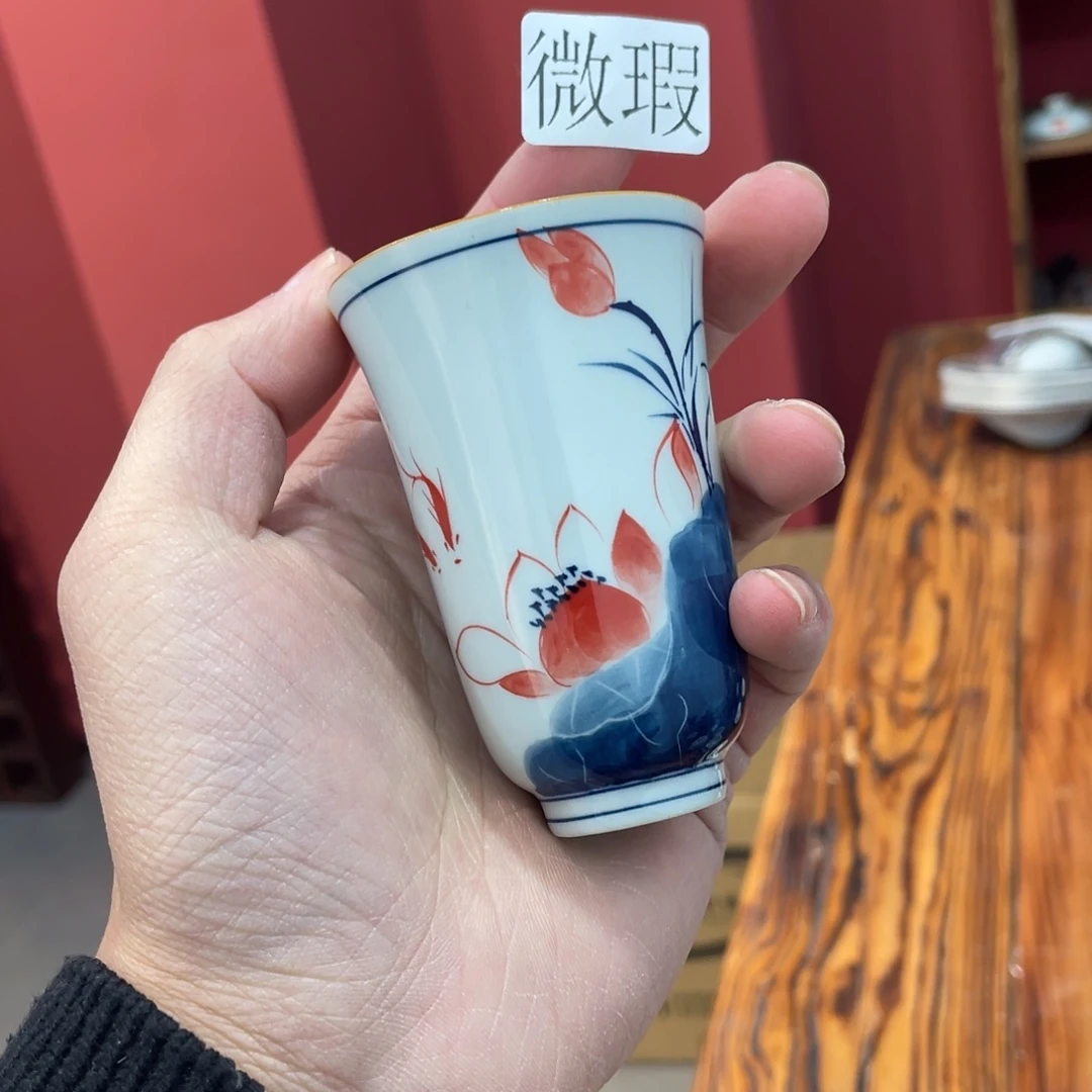 釉下手绘茶具微瑕