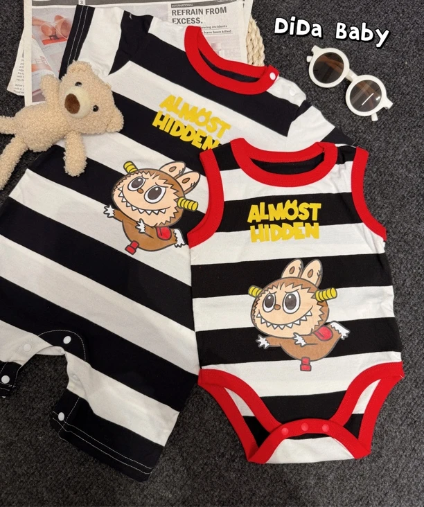 【条纹布布】宝宝25春夏设计款短袖爬服背心包屁经典条纹款