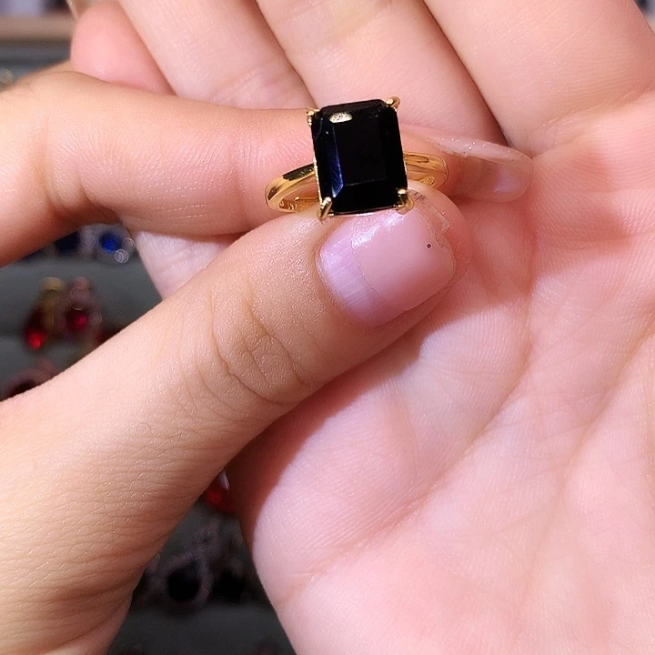 蓝宝石戒指银S925镶嵌